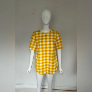 Cos Women's 100% Cotton Yellow Short Sleeve Tunic Top Size S/M NWOT